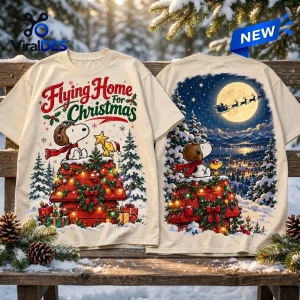 Snoopy Woodstock Flying Home Christmas T-Shirt Snoopy Woodstock Flying Home Christmas T-Shirt