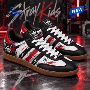 Stray Kids Black Red Samba Sneakers Stray Kids Black Red Samba Sneakers