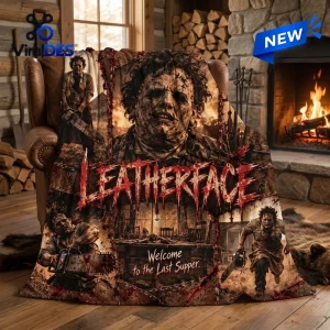 Leatherface Horror Movie Sepia Fleece Blanket