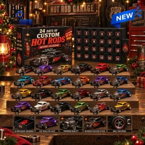 American Car Legends Advent Calendar 2026 displaying toy cars and numbered drawers.
