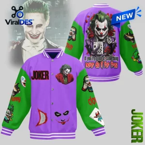 DC Comics Joker Quote Baseball Jacket DC Comics Joker Quote Baseball Jacket