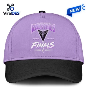 Front view of lavender and black baseball cap featuring Golden State Valkyries 2026 Finals graphics.