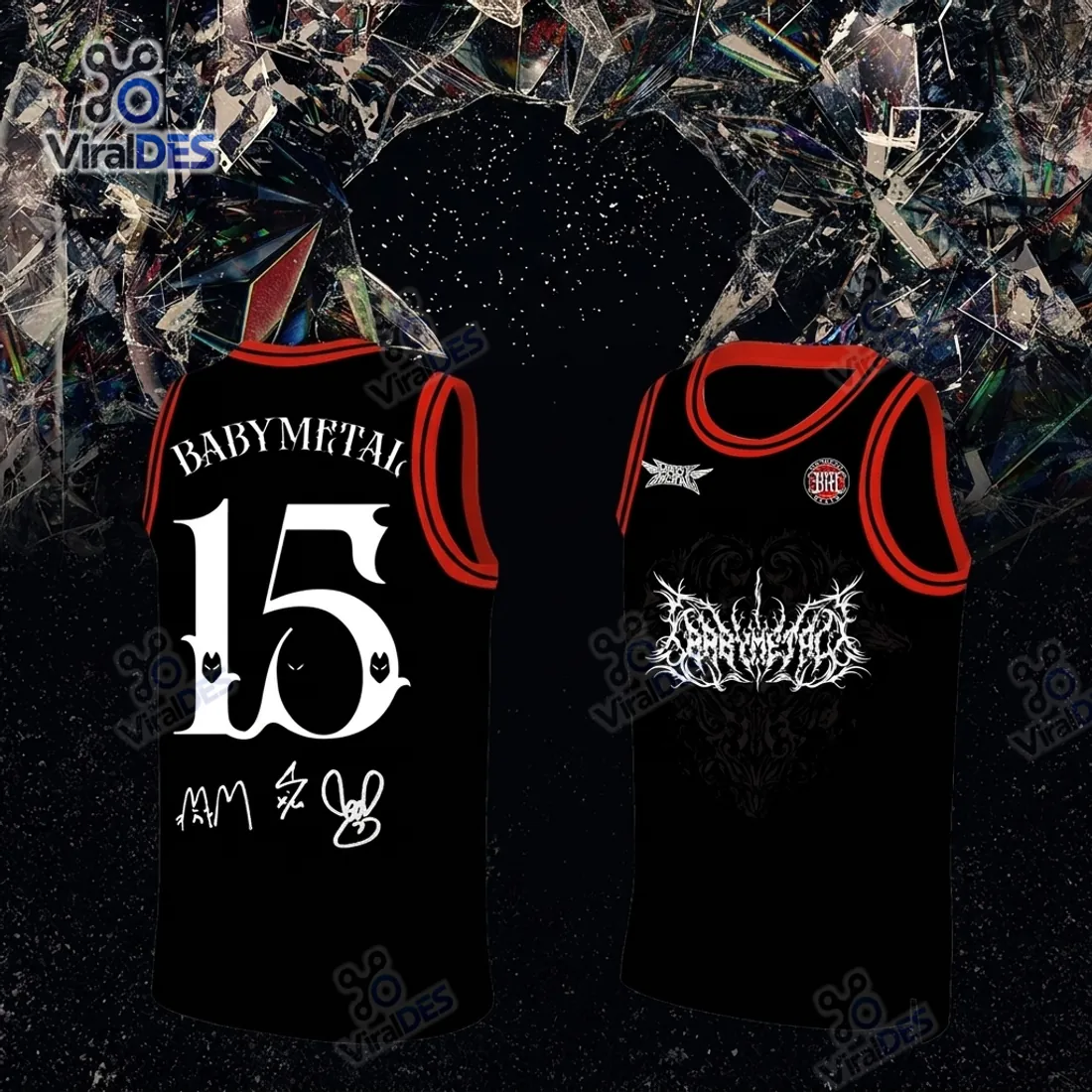 BABYMETAL World Tour Black Basketball Jersey BABYMETAL World Tour Black Basketball Jersey