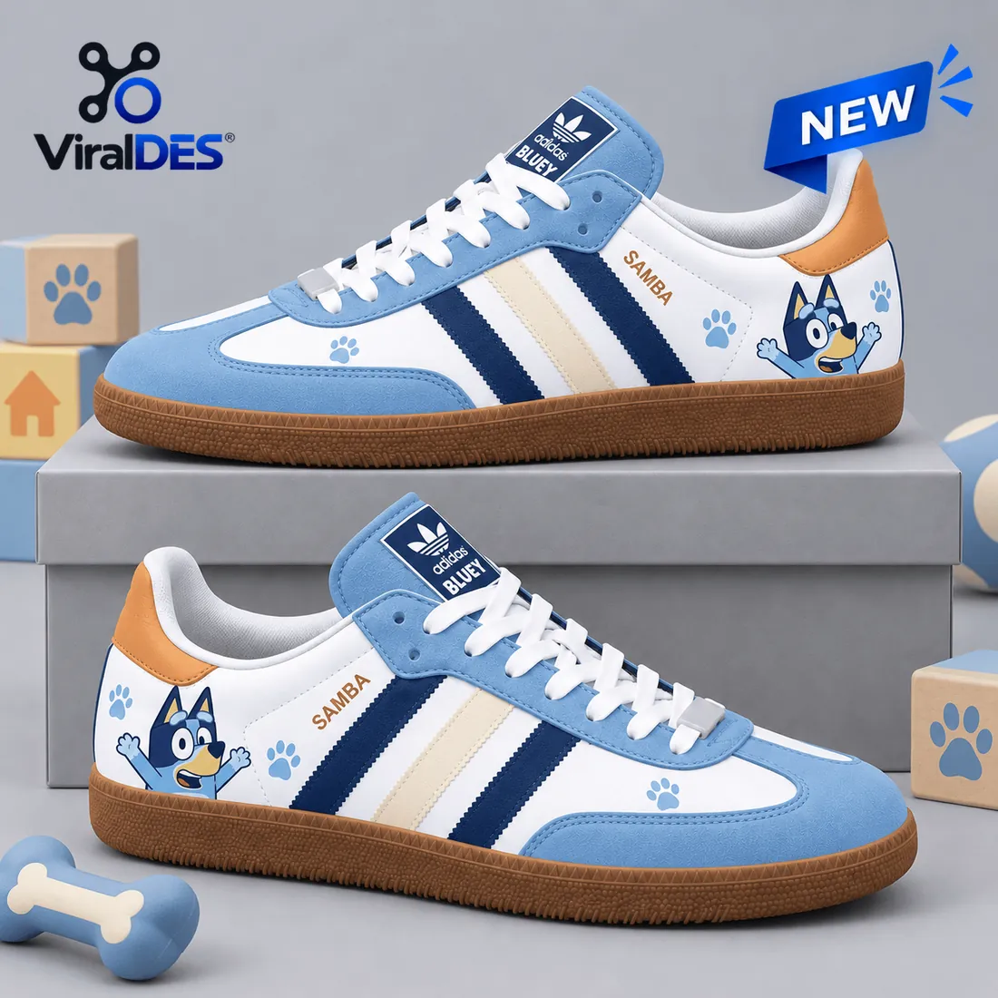 Bluey x Adidas Samba Light Blue Shoes Bluey x Adidas Samba Light Blue Shoes