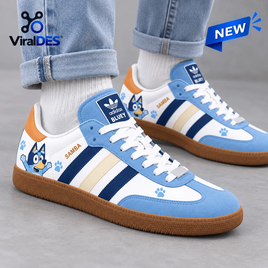 Bluey x Adidas Samba Light Blue Shoes Bluey x Adidas Samba Light Blue Shoes