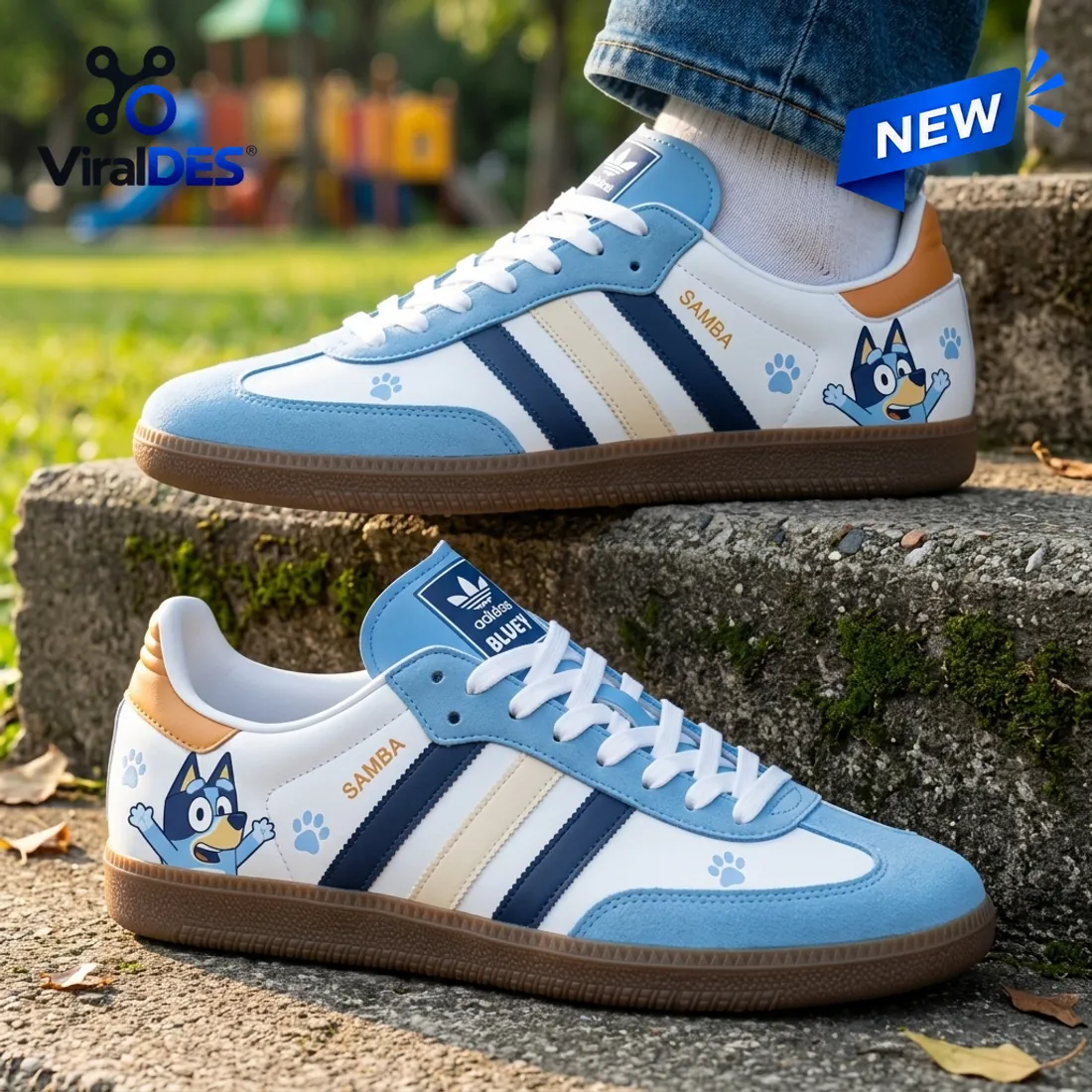 Bluey x Adidas Samba Light Blue Shoes Bluey x Adidas Samba Light Blue Shoes