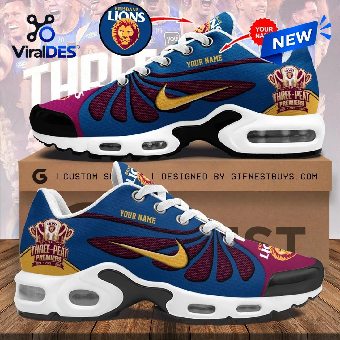 Brisbane Lions 2026 AFL Premiers Air Max Shoes Brisbane Lions 2026 AFL Premiers Air Max Shoes