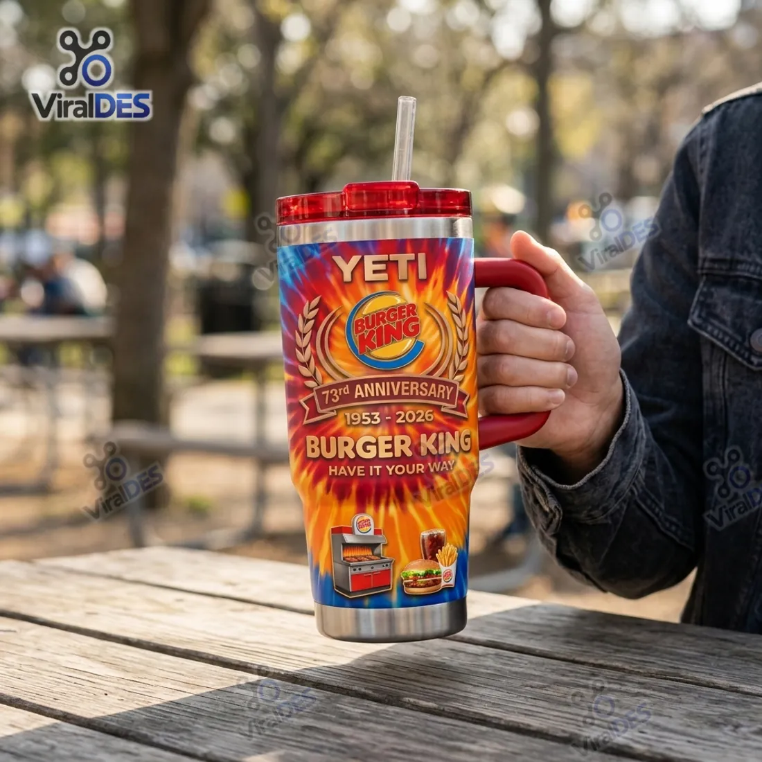 Burger King 73rd Anniversary Handle Tumbler Cup Burger King 73rd Anniversary Handle Tumbler Cup