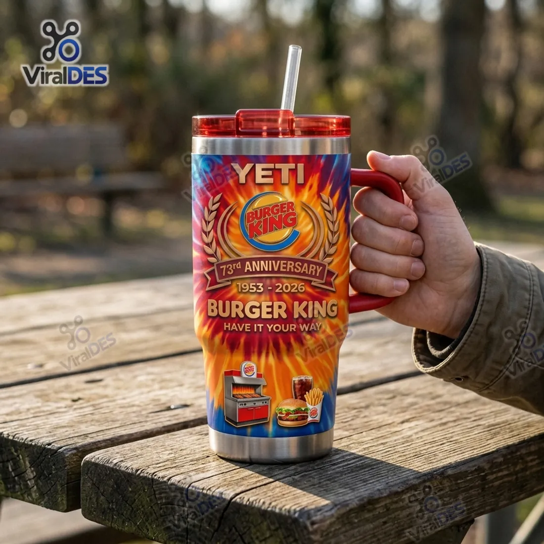 Burger King 73rd Anniversary Handle Tumbler Cup Burger King 73rd Anniversary Handle Tumbler Cup