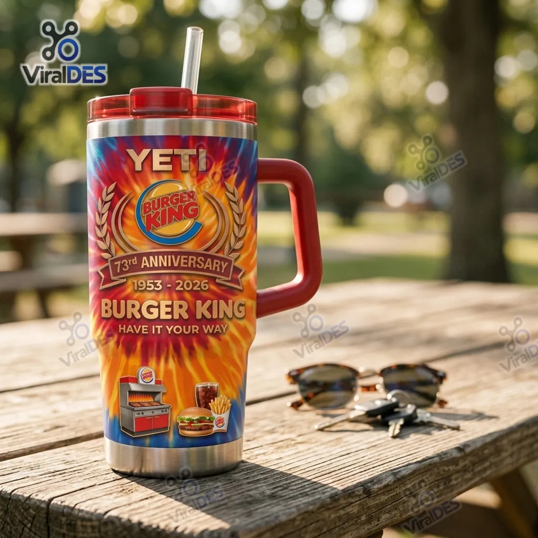 Burger King 73rd Anniversary Handle Tumbler Cup Burger King 73rd Anniversary Handle Tumbler Cup