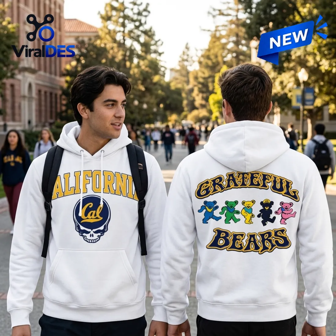 California Golden Bears Grateful Dead White Hoodie California Golden Bears Grateful Dead White Hoodie