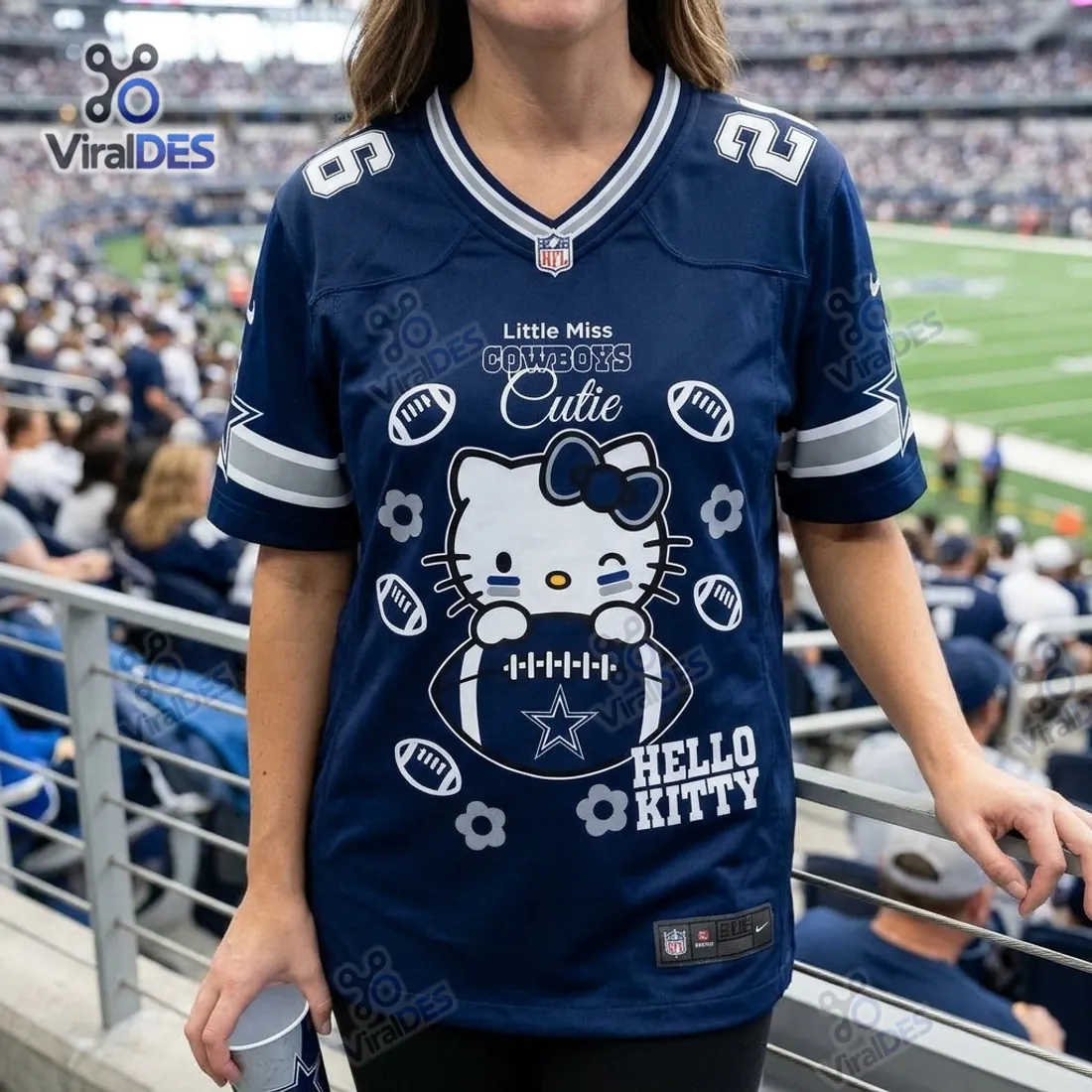 Dallas Cowboys x Hello Kitty Custom Football Jersey Dallas Cowboys x Hello Kitty Custom Football Jersey