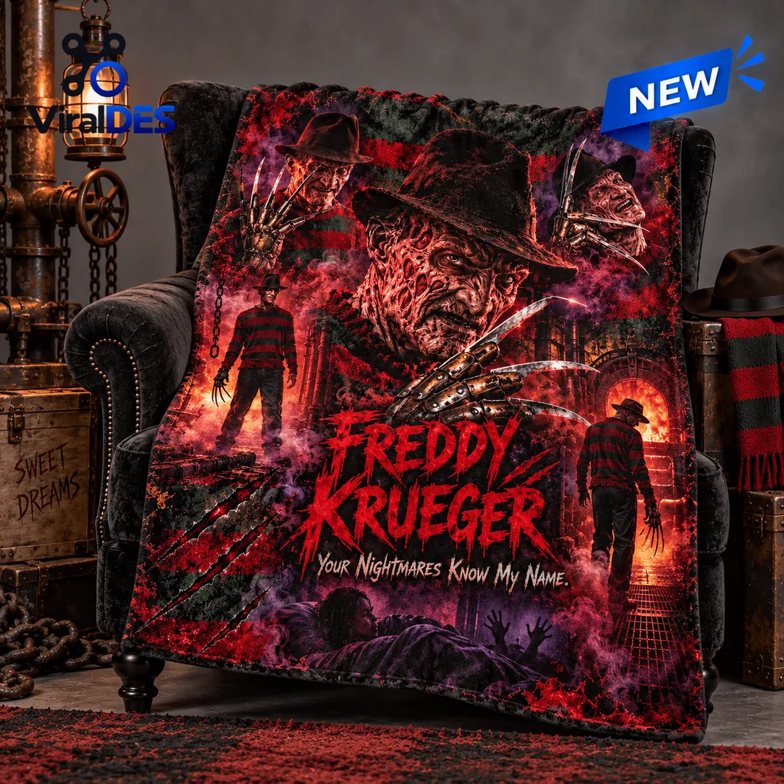 Freddy Krueger Nightmare Fleece Blanket Freddy Krueger Nightmare Fleece Blanket