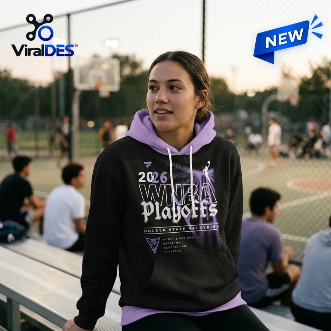Golden State Valkyries Playoff Black Hoodie Pant Set in cozy home setting