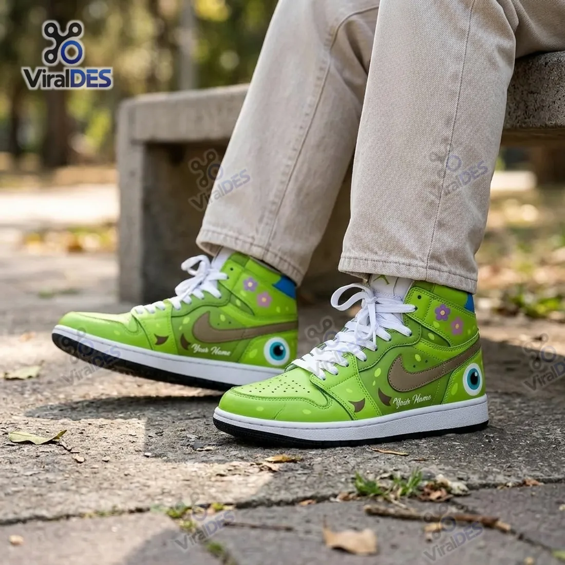 Green Monster Eye Custom High Top Sneakers Green Monster Eye Custom High Top Sneakers