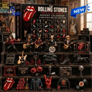 Front view of The Rolling Stones Rock N Roll Advent Calendar 2026 with 24 mini collectible figurines.