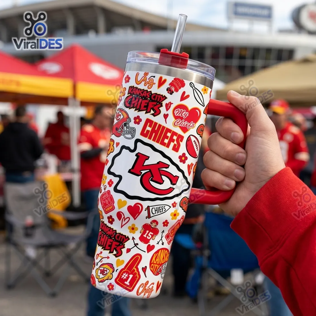 Kansas City Chiefs Football 40oz Tumbler Cup Kansas City Chiefs Football 40oz Tumbler Cup