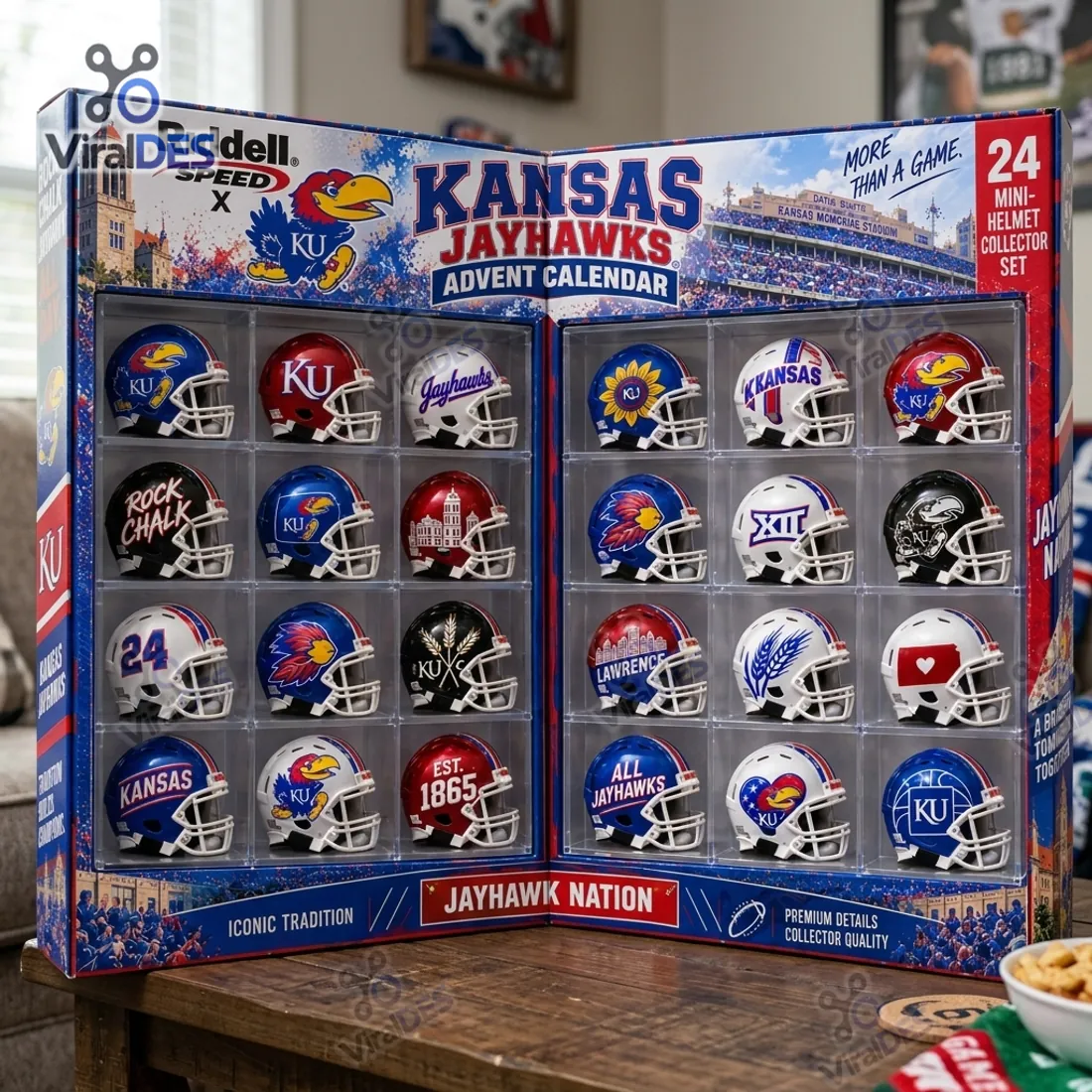 Kansas Jayhawks Riddell Mini Helmet Advent Calendar 2026 Kansas Jayhawks Riddell Mini Helmet Advent Calendar 2026