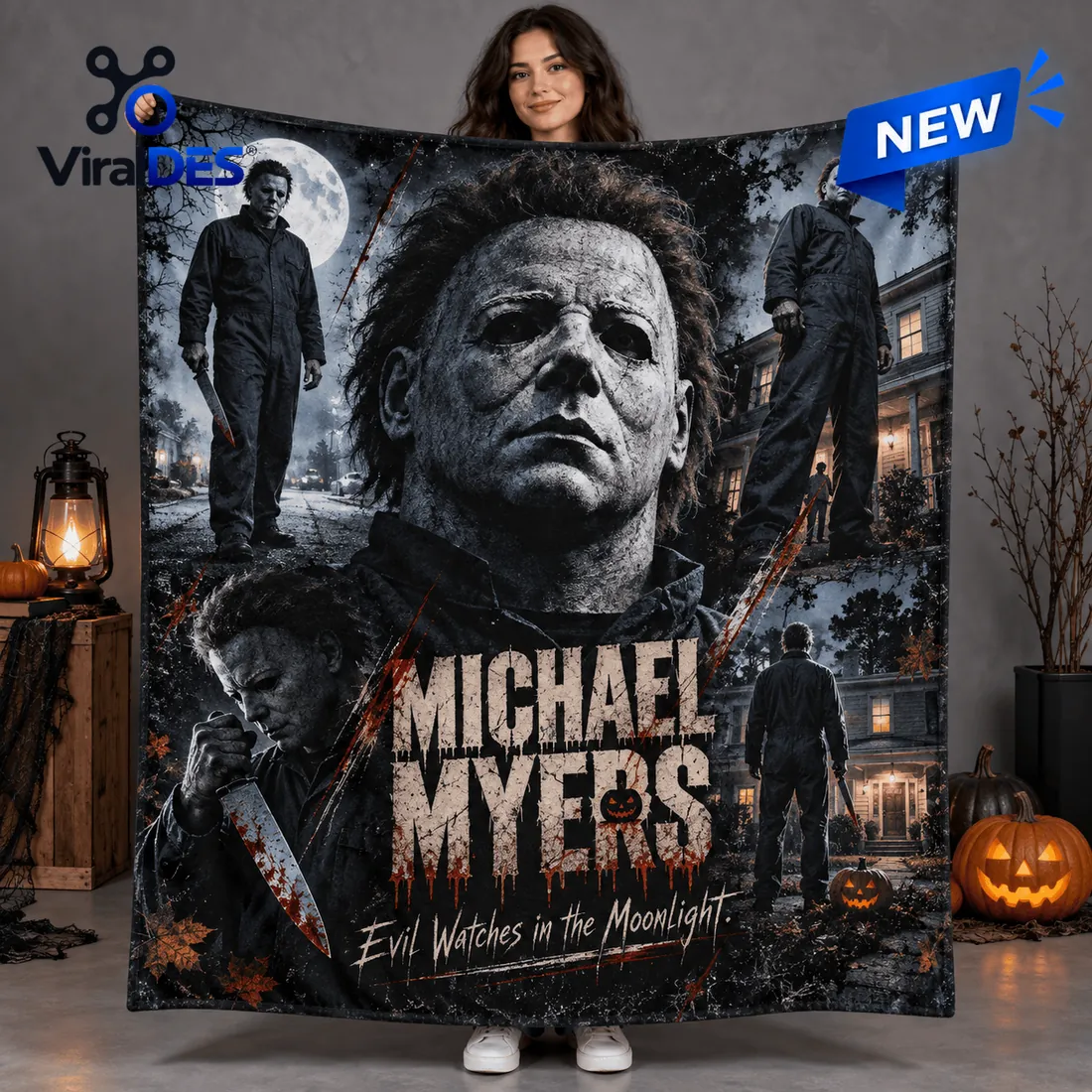 Michael Myers Horror Fleece Blanket Michael Myers Horror Fleece Blanket