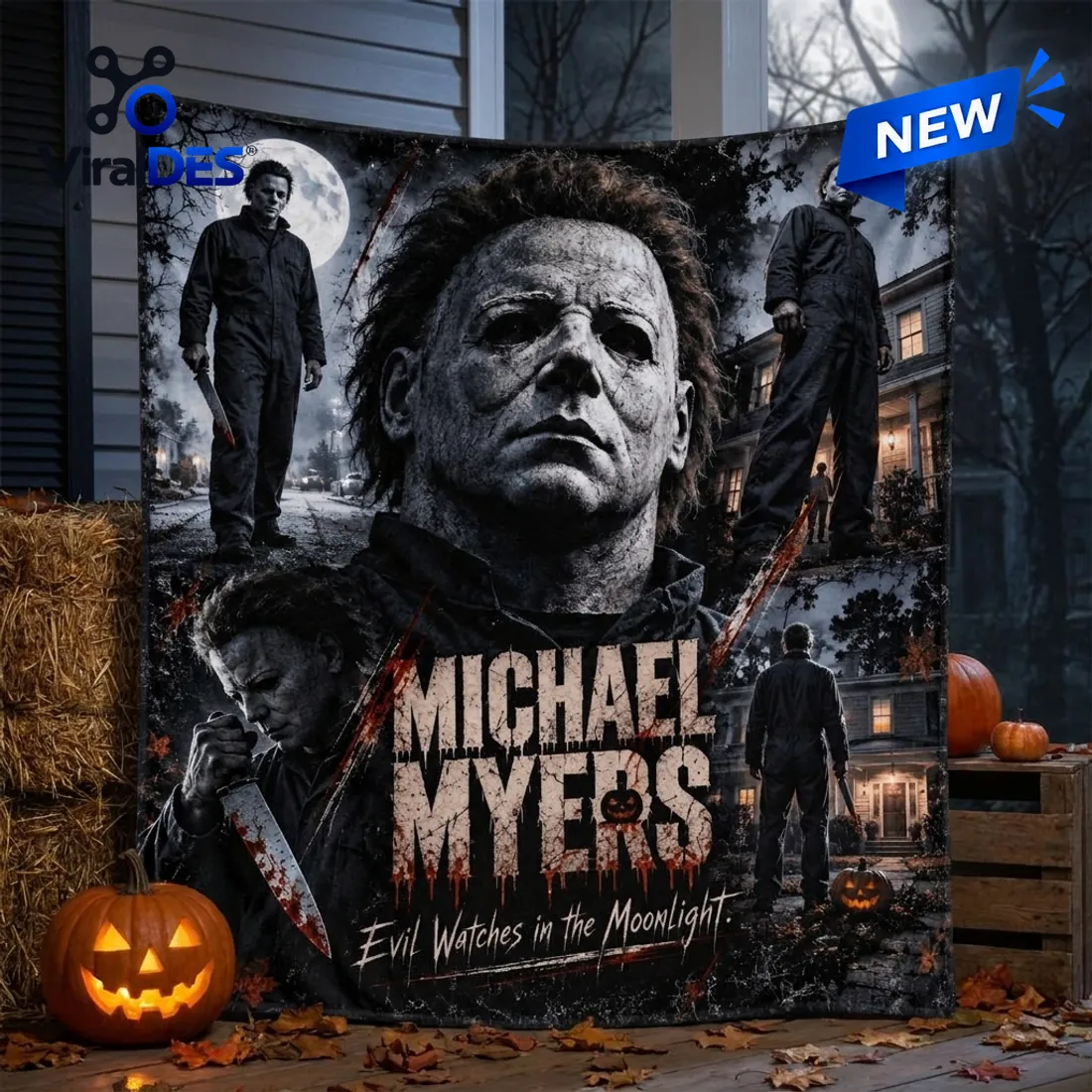 Michael Myers Horror Fleece Blanket Michael Myers Horror Fleece Blanket
