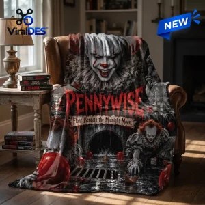 Pennywise Portrait Red Balloons Fleece Blanket