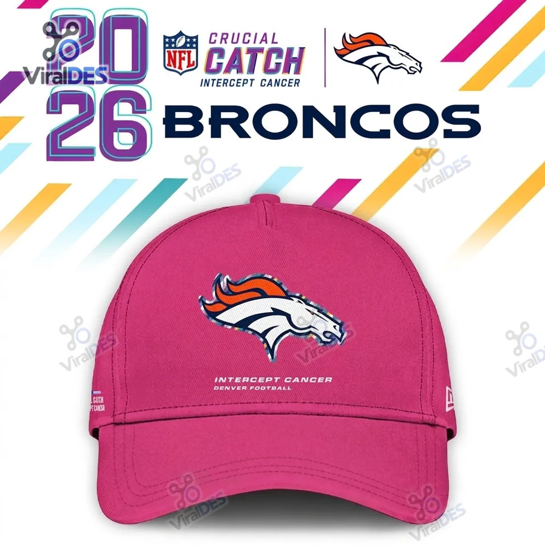NFL Crucial Catch Denver Broncos Pink Cap NFL Crucial Catch Denver Broncos Pink Cap