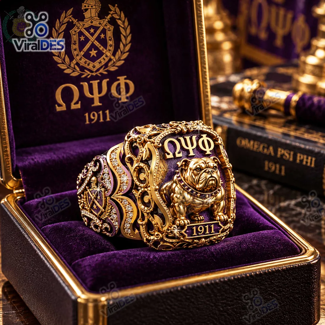 Omega Psi Phi Gold Bulldog Ring Omega Psi Phi Gold Bulldog Ring