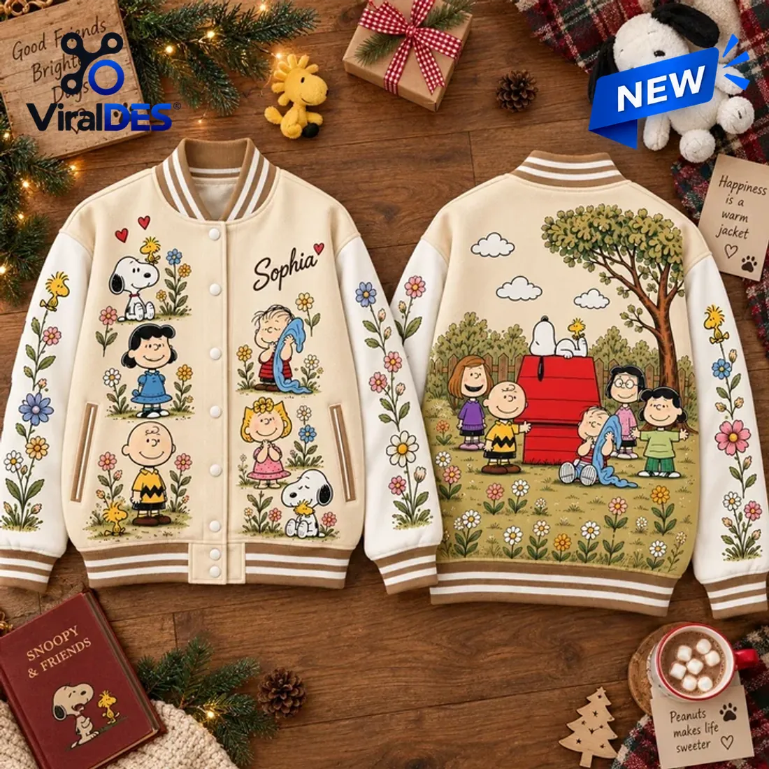 Peanuts Gang Custom Name Varsity Jacket Peanuts Gang Custom Name Varsity Jacket