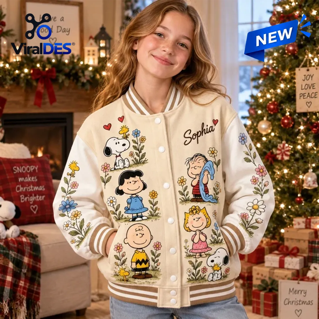 Peanuts Gang Custom Name Varsity Jacket Peanuts Gang Custom Name Varsity Jacket