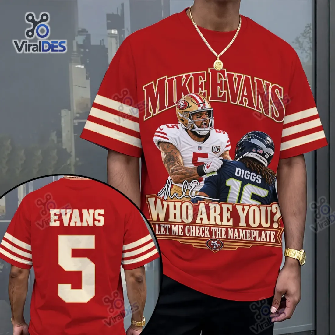 San Francisco 49ers Mike Evans Red Shirt San Francisco 49ers Mike Evans Red Shirt