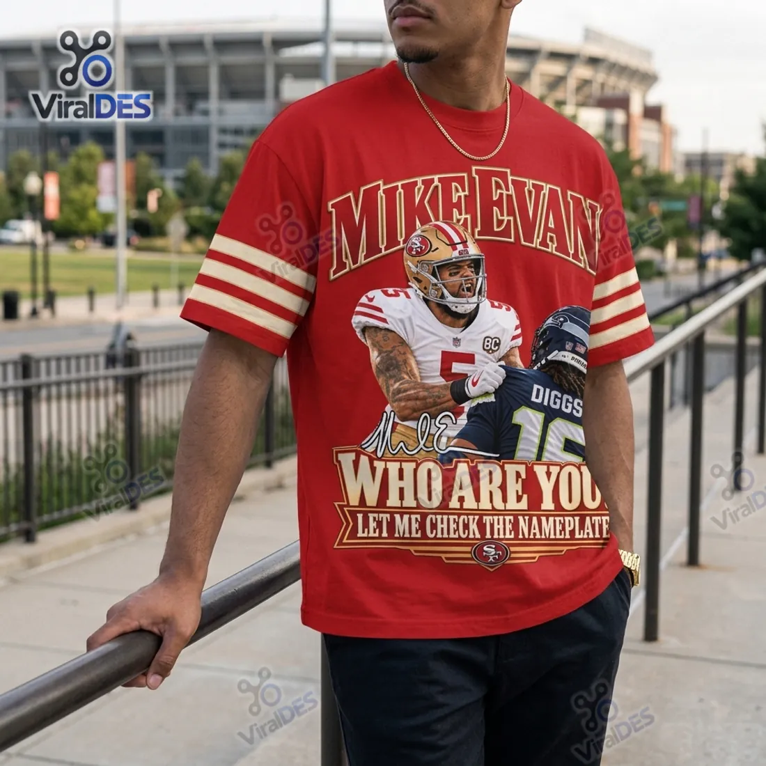 San Francisco 49ers Mike Evans Red Shirt San Francisco 49ers Mike Evans Red Shirt