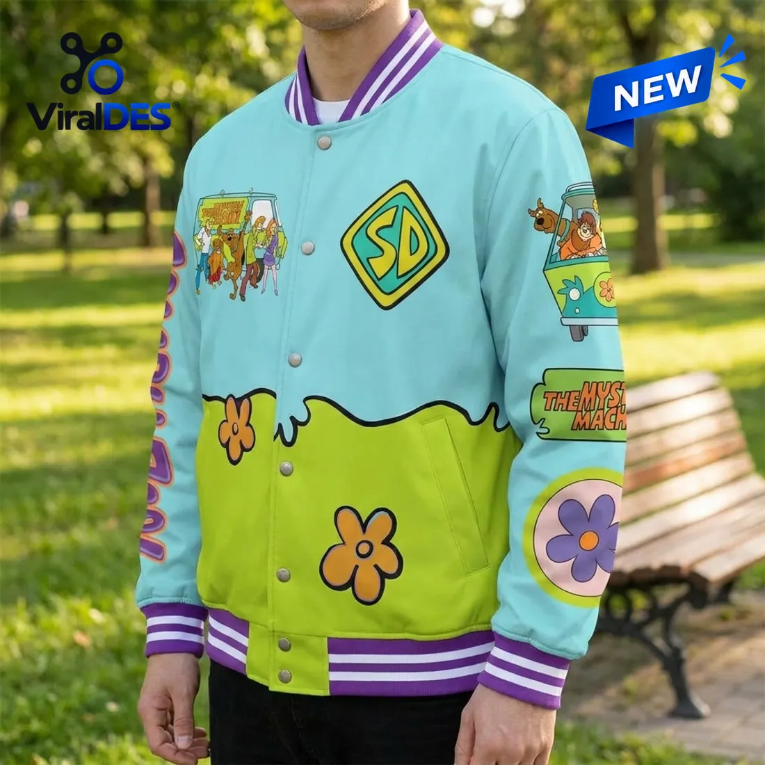 Scooby Doo Mystery Machine Varsity Jacket Scooby Doo Mystery Machine Varsity Jacket