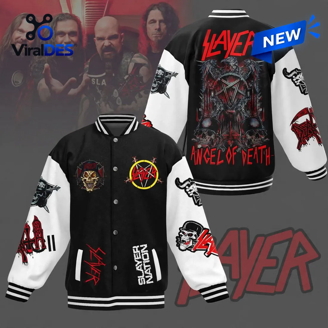 Slayer Angel Of Death Baseball Varsity Jacket Slayer Angel Of Death Baseball Varsity Jacket