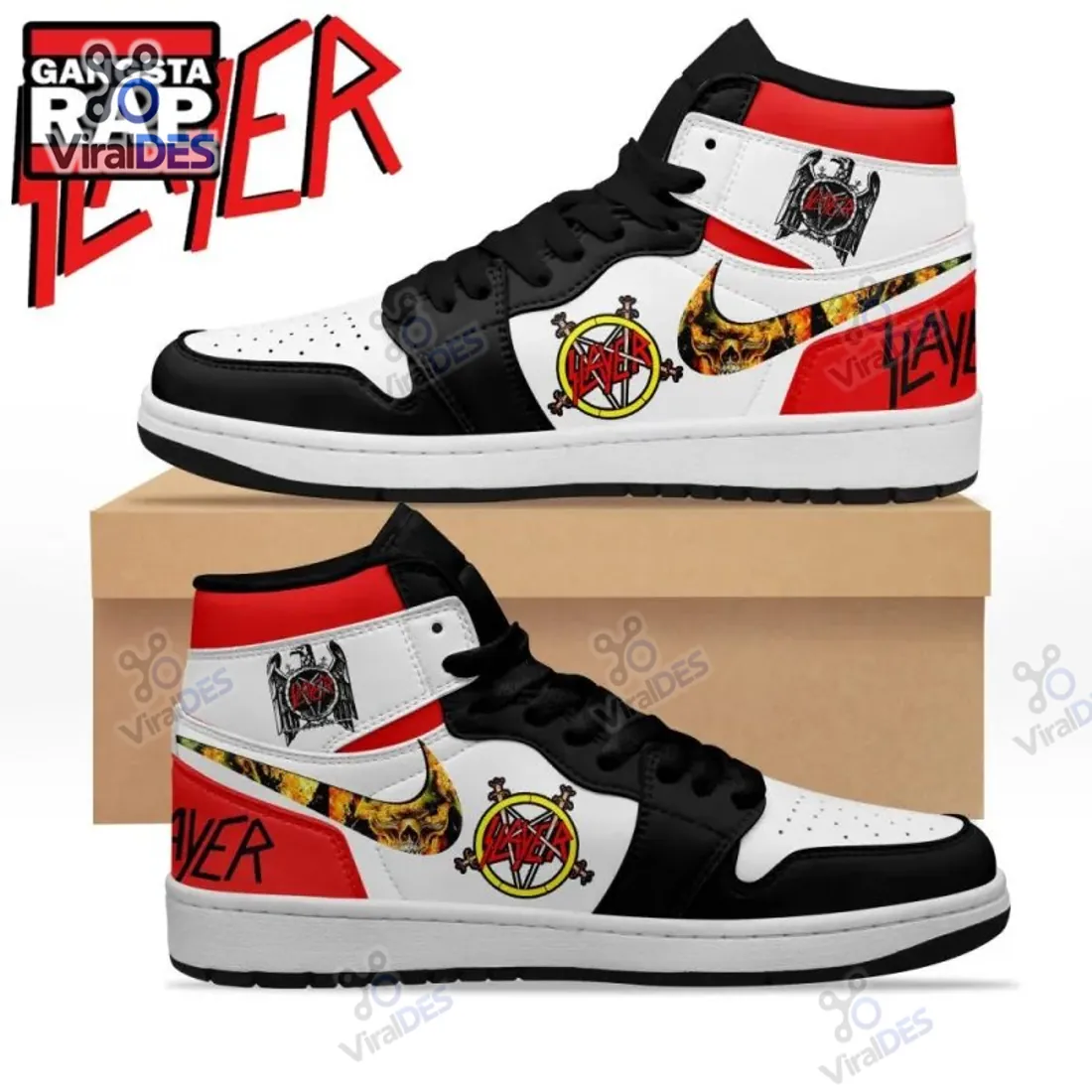 Slayer Band Air Jordan 1 High Top Sneaker Slayer Band Air Jordan 1 High Top Sneaker