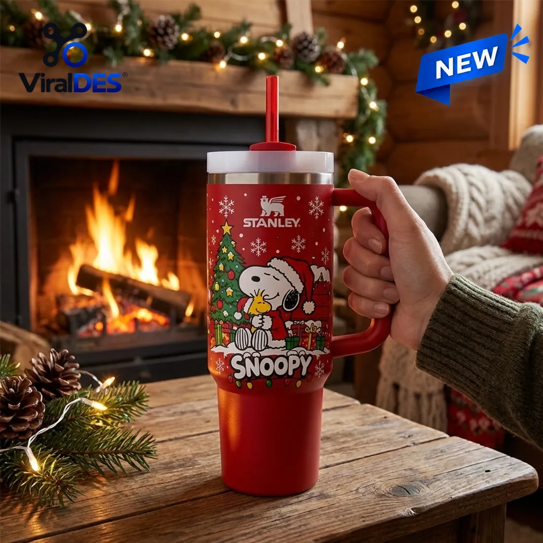 Snoopy Christmas Stanley 40oz Tumbler Snoopy Christmas Stanley 40oz Tumbler