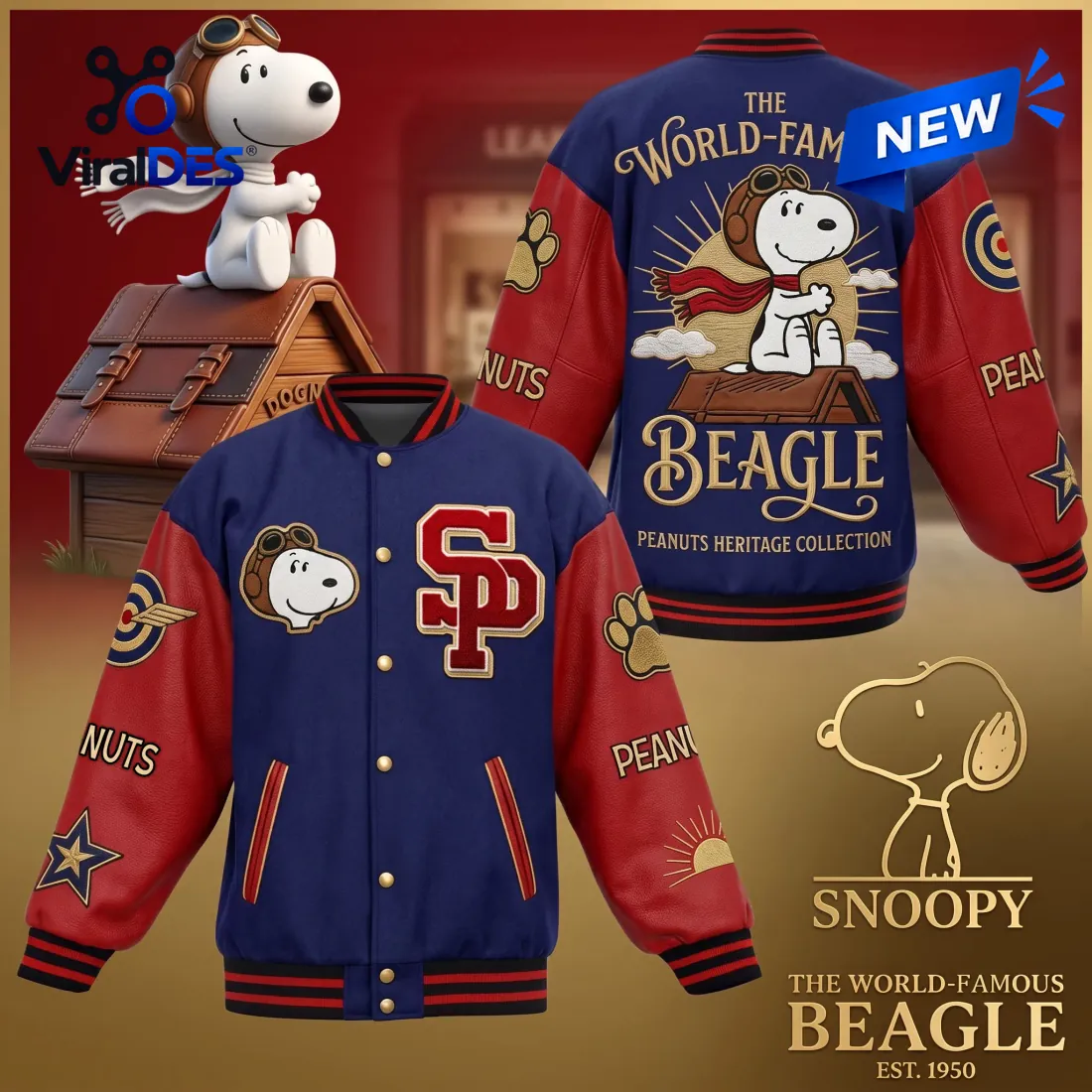 Snoopy The World Famous Beagle Varsity Jacket Snoopy The World Famous Beagle Varsity Jacket