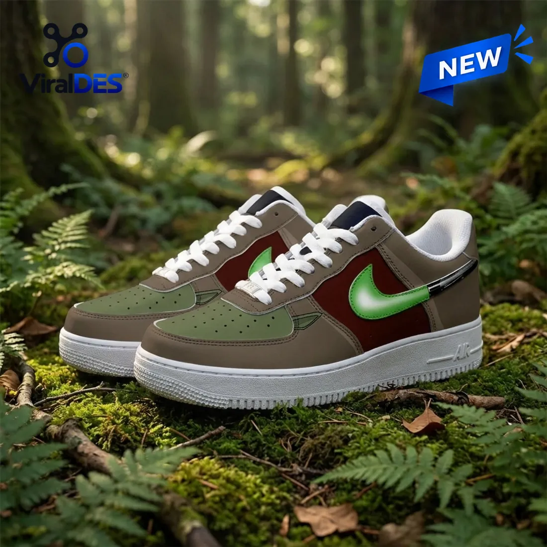 Star Wars Yoda Brown Custom Air Force 1 Sneakers Star Wars Yoda Brown Custom Air Force 1 Sneakers