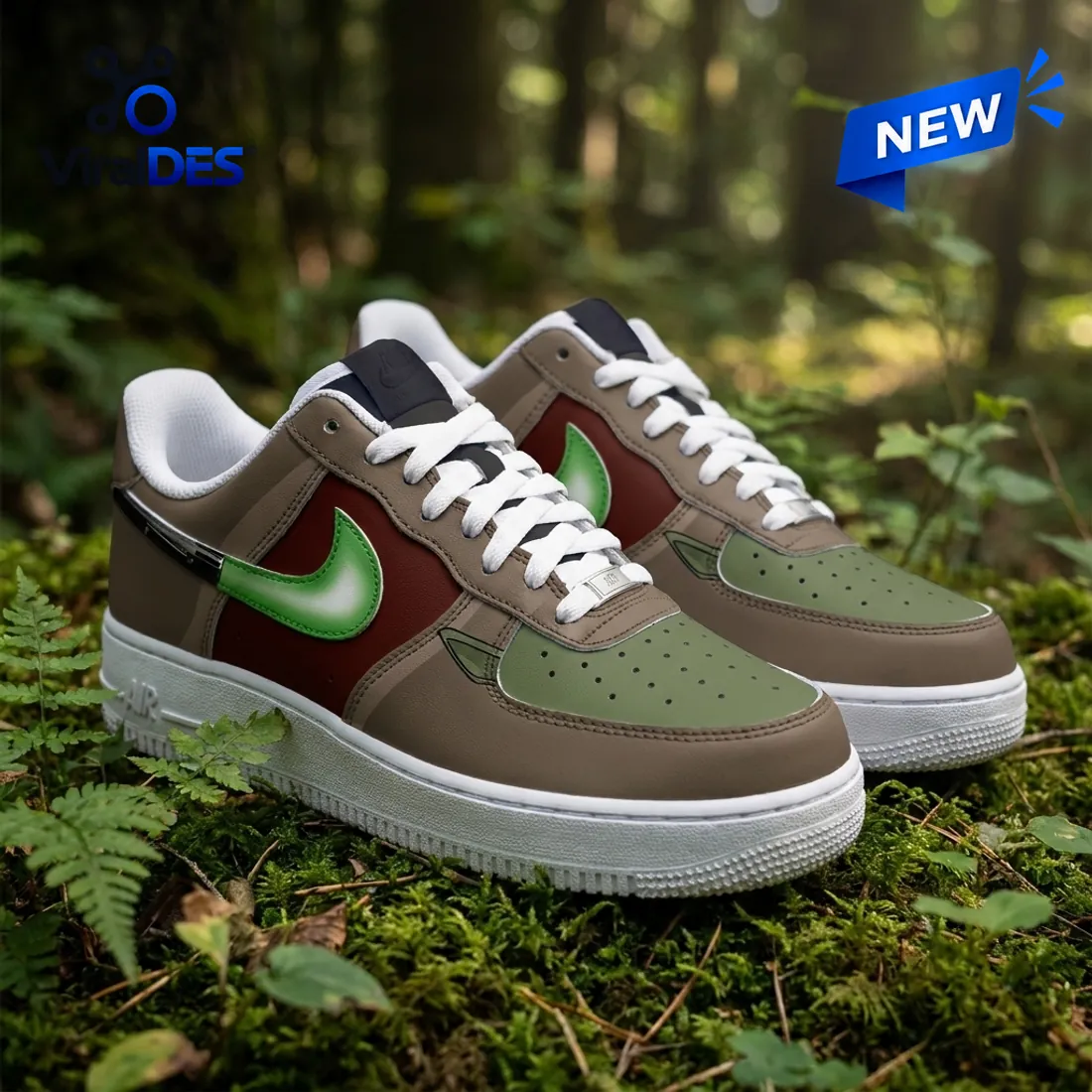 Star Wars Yoda Brown Custom Air Force 1 Sneakers Star Wars Yoda Brown Custom Air Force 1 Sneakers