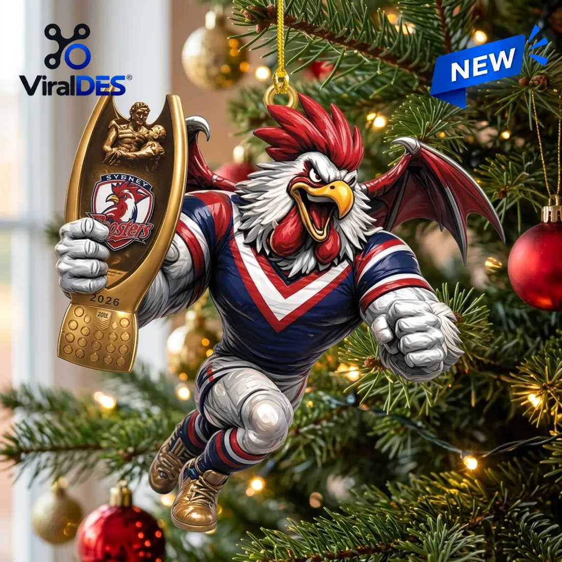 Sydney Roosters 2026 Premiers Christmas Ornament Sydney Roosters 2026 Premiers Christmas Ornament