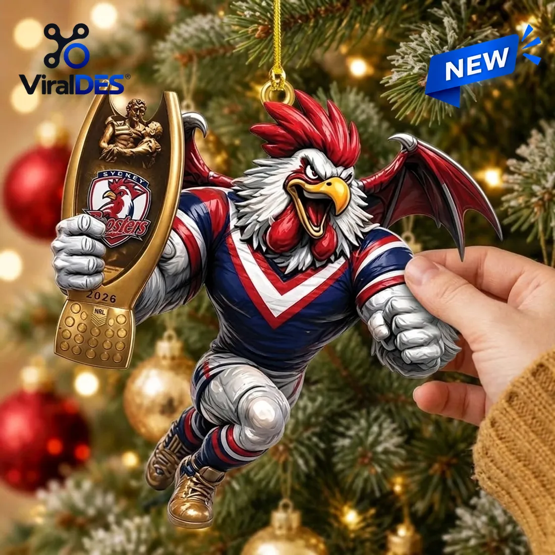 Sydney Roosters 2026 Premiers Christmas Ornament Sydney Roosters 2026 Premiers Christmas Ornament