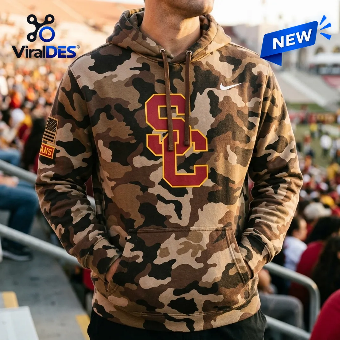 USC Trojans Military Appreciation Camo Hoodie USC Trojans Military Appreciation Camo Hoodie